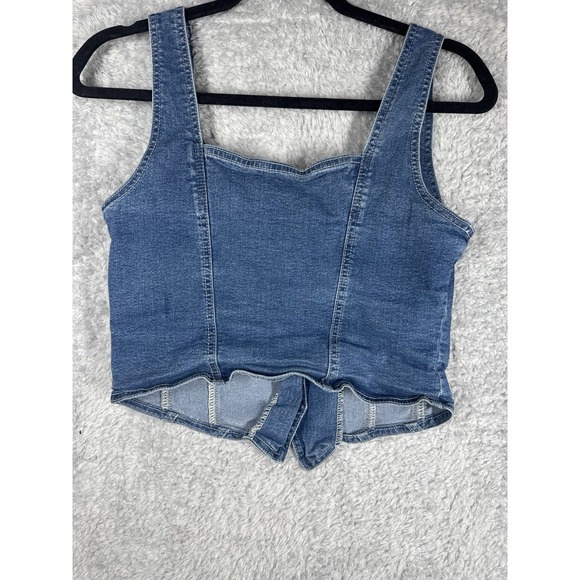Statement Denim Corset Top Size Medium - Picture 3 of 4